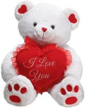 White Teddy With A Heart