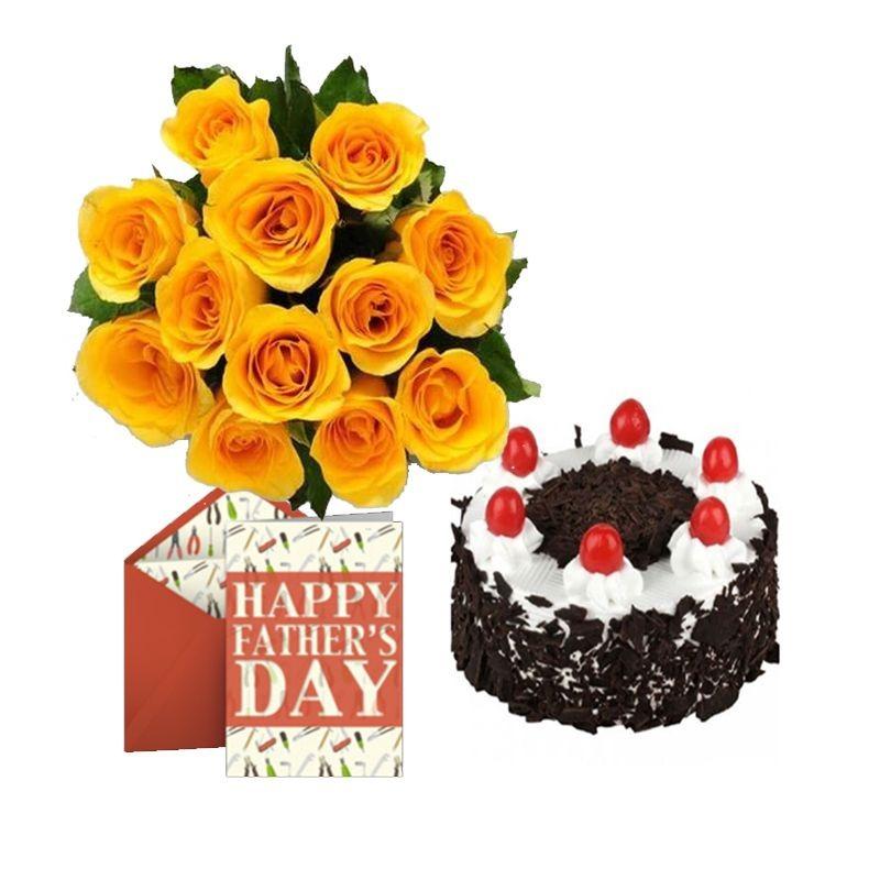 Yellow Roses Bouquet with Cake product992